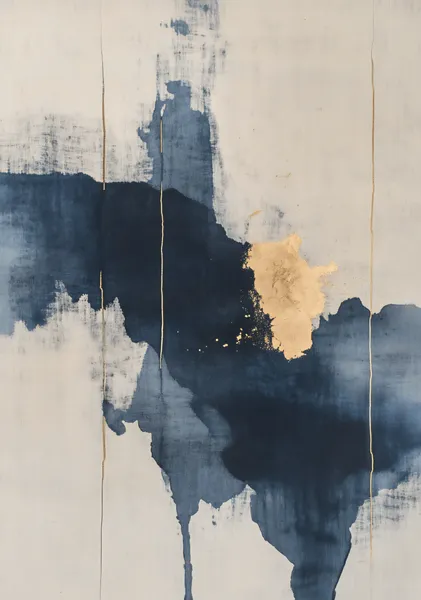 NAMI -波‐ Indigo Tide No.4  Minimalist Zen Navy Print, Calming Modern Decor - Ck
