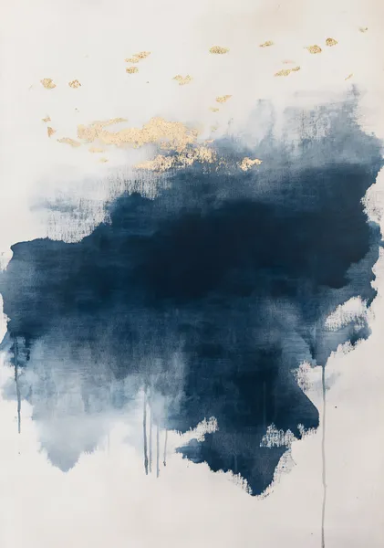 NAMI -波‐ Indigo Smoke No.3  Japanese Contemporary Navy Blue Wall Art, Oriental Print - Ck