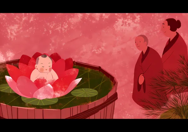 The Birth of Momotaro - 安倍川五平