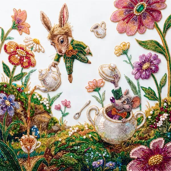Alice in the Enchanted Grove — Flower March Hare & Dormouse - YOKO SASHIDA