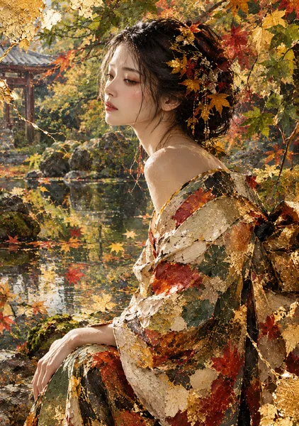 Stillness — A Japanese Kintsugi Autumn Female Portrait - KINTSUGI LUMI