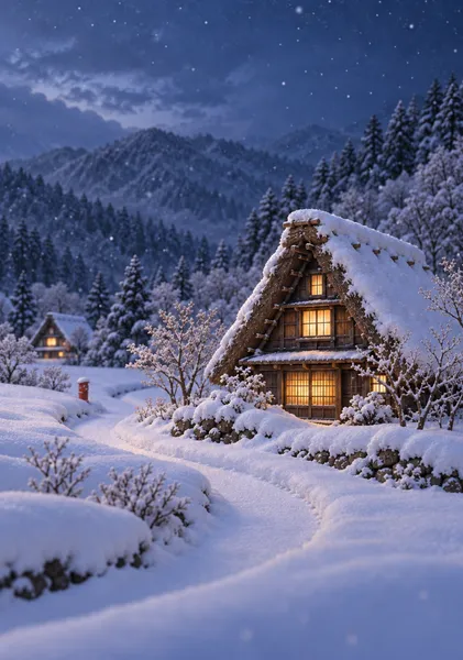 Winter Glow｜白川郷の雪夜 - rin_travel.research