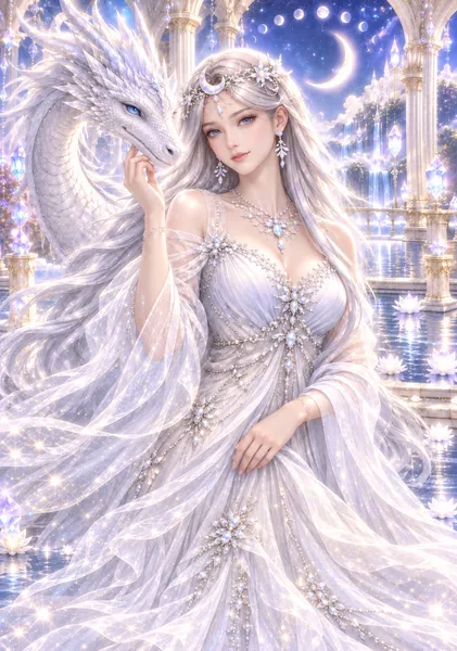 レムリア 月の女神セレナ ― 静かな月明かりに導かれて   Serena, Lemurian Goddess of the Moon – Guided by Gentle Moonlight - 泊真理子