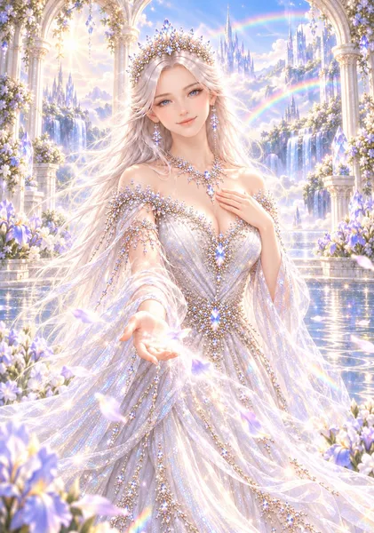 レムリアの女王アイリス ― 愛とクリスタルの光   Iris, Queen of Lemuria – Light of Love and Crystal - 泊真理子
