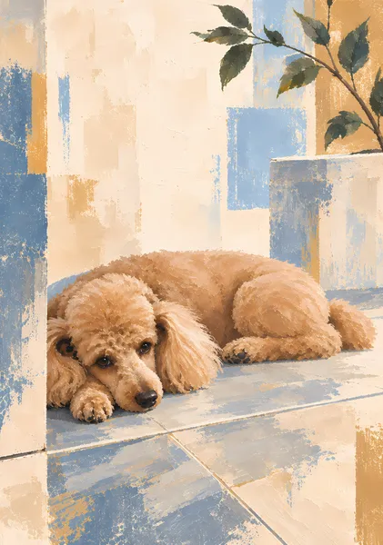 COMPANION 05 — Ease | Modern Poodle Wall Art - Ritsuko Nishimura | KINARI