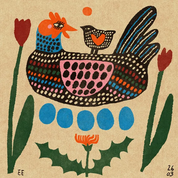 Spotted Magic Hen with Her Chick - Enikő Eged