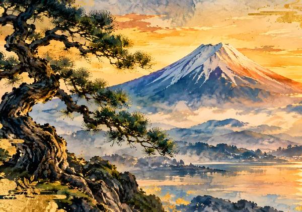 Golden Mt. Fuji Sunset - HIRUHA