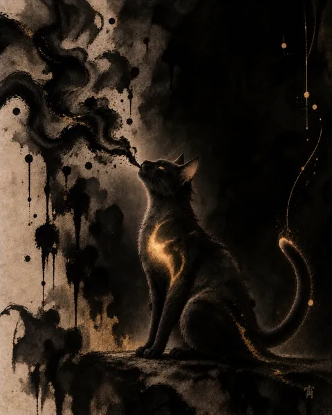 黒い感情を光に変える猫｜The Cat Who Turns Darkness Into Light - 宵灯