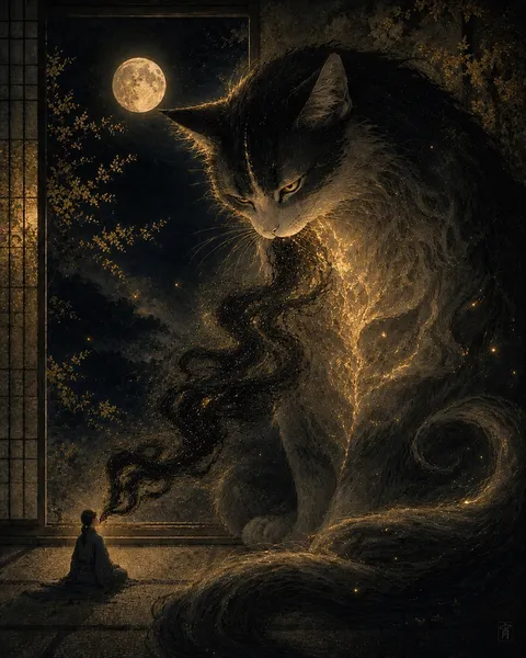 言えなかった夜を食べる猫｜The Cat Who Eats Unspoken Feelings - 宵灯