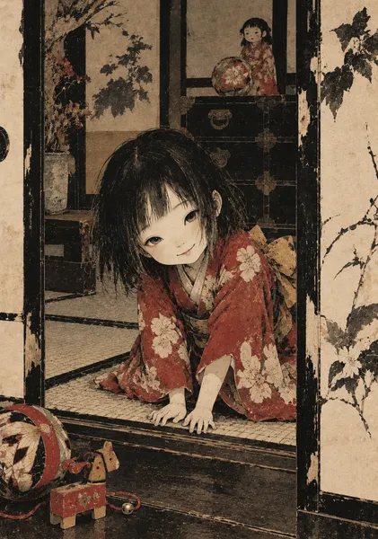 Zashiki-warashi — Japanese Yokai Art - NATSUKASHI