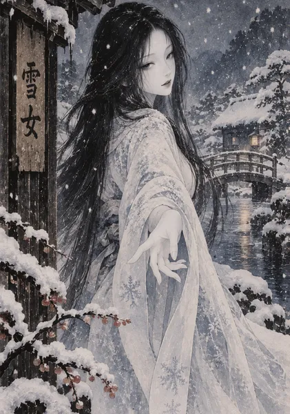 Yuki-onna — Japanese Yokai Art - NATSUKASHI
