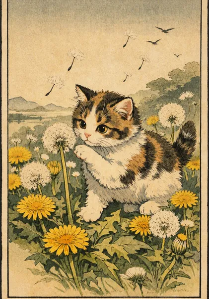 たんぽぽと子猫 - A_Z