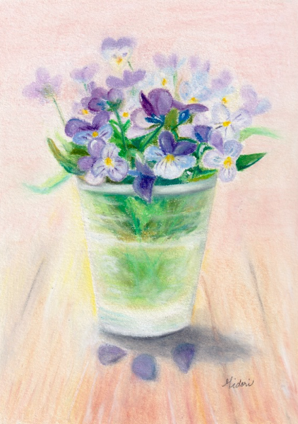 Pansies in A Glass - Midori Cowart