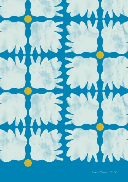 Desert Blooms, blue - Leila Simon Hayes
