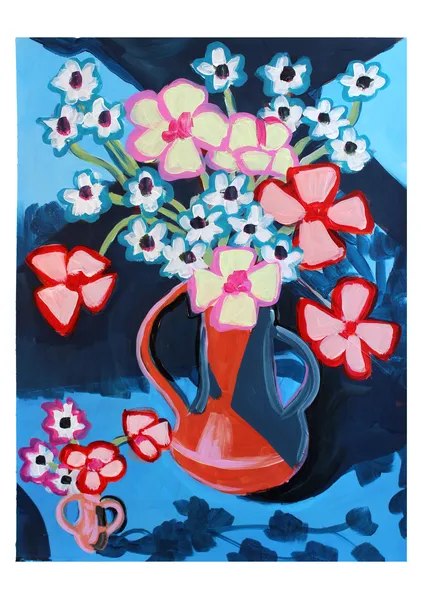 Flowers on Blue - Sophie Edell