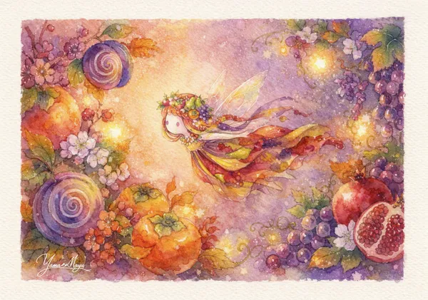 『La Fata d'Autunno tra i Vortici Dorati』 - YamaMayu