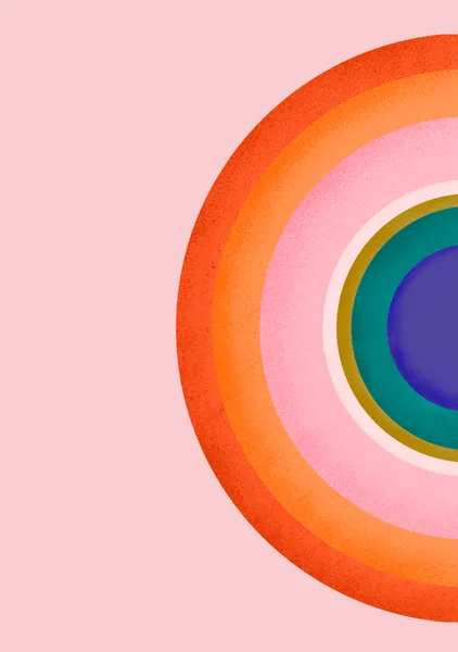 Geometric Arch – Retro Half Circle Rainbow Abstract Print - ShowMeMars