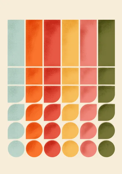 Geometric Progression – Retro Mid Century Minimal Art Print - ShowMeMars