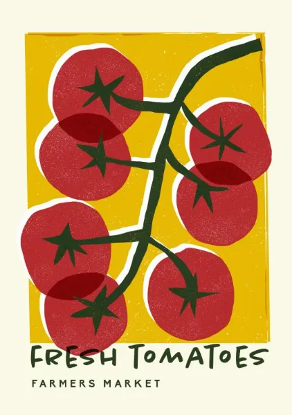 Fresh Tomatoes – Retro Farmers Market Poster - ShowMeMars