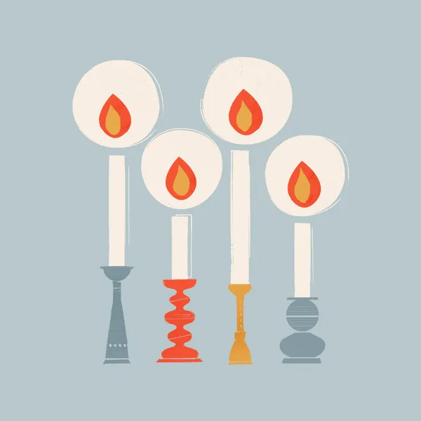 Retro Candle Light – Scandinavian Cozy Folk Art Print - ShowMeMars