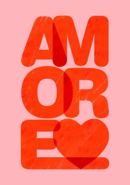 Amore – Retro Italian Typography Art Print - ShowMeMars