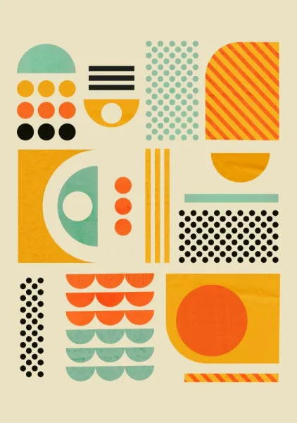Bauhaus Geometric Pattern – Mid Century Modern Poster - ShowMeMars