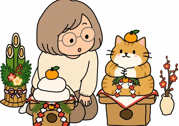 2027年1月イラスト『ボクも鏡餅』 - なおる🍀* ゚