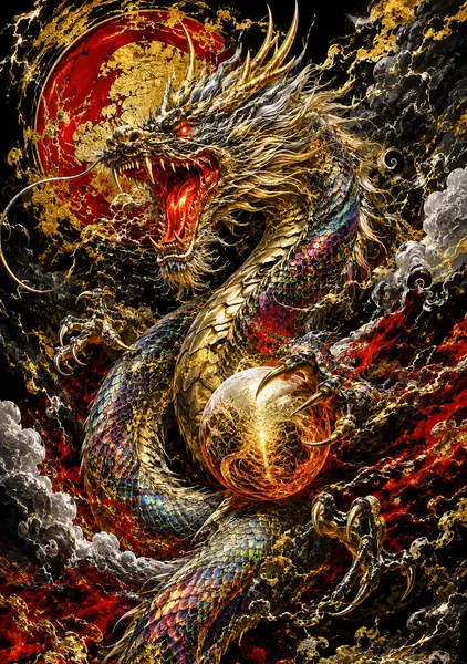 Golden Dragon: Storm of the Burning Orb（黄金龍と燃ゆる宝珠の嵐） - TAKAHASHI