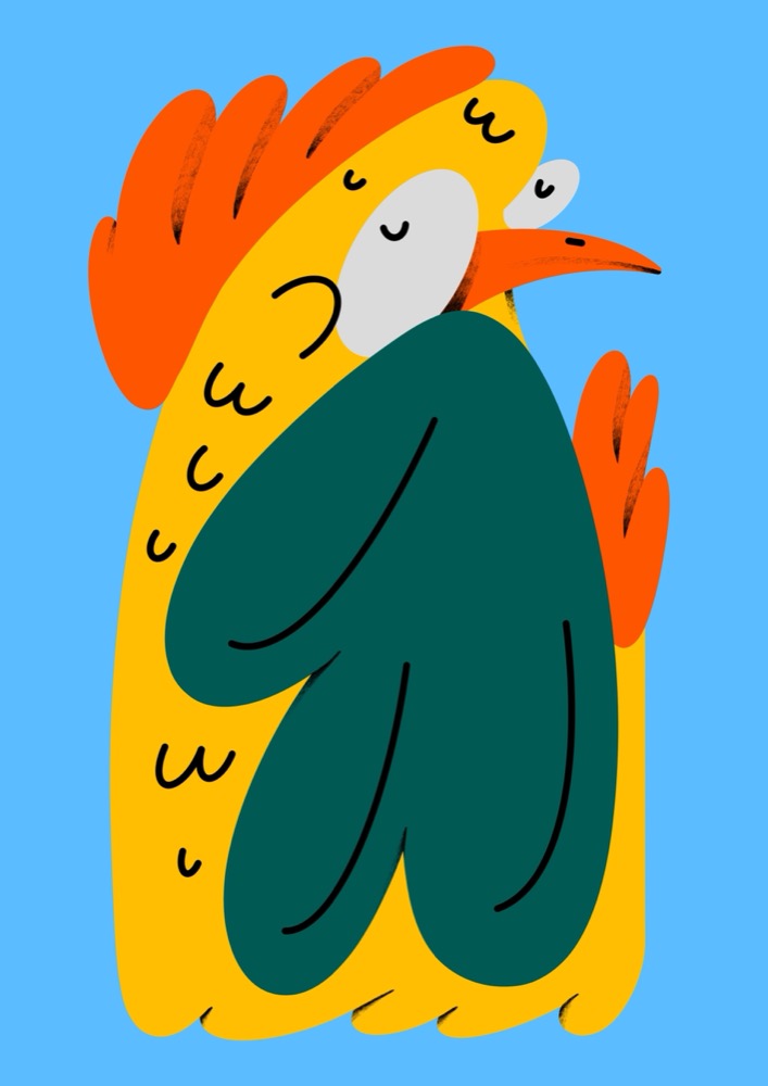 Light Blue Rooster - Pablo Ferreira