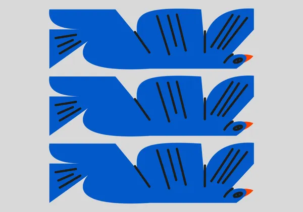 Abstract three birds illustration - Pablo Ferreira