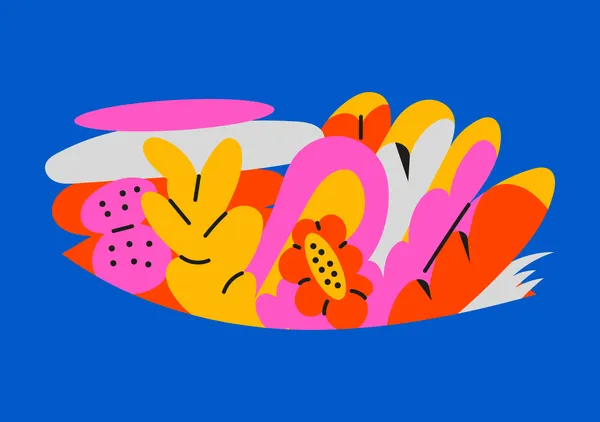 Abstract Colorful Plants and Flowers Illustration	 - Pablo Ferreira