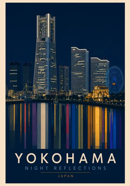 YOKOHAMA Night Reflections - Art Print - AtelierKei
