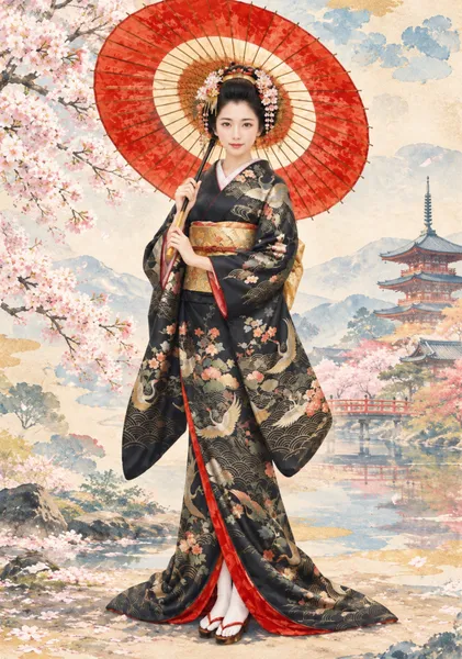 紅傘　red umbrella - 日本の風