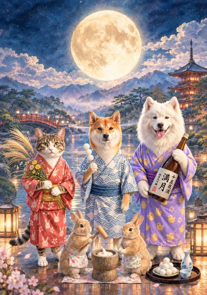 十五夜さん　Jugoya (The Harvest Moon Festival) - 日本の風