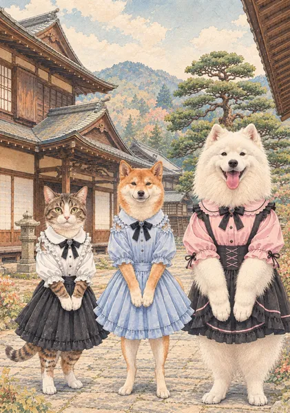 幾重の瓦屋根の下で　Dressed Up Beneath the Layers of Tiled Roofs - 日本の風
