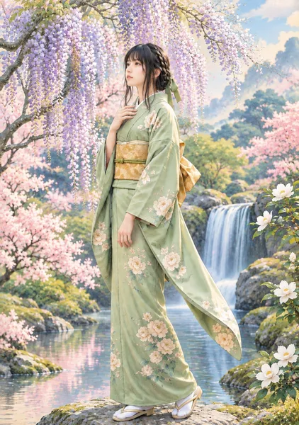 渓流のほとり　By the Mountain Stream - 日本の風