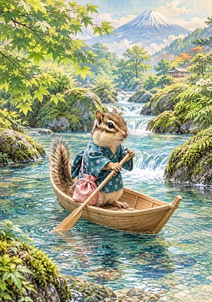 シマリスの川下り　The Chipmunk's River Cruise - 日本の風