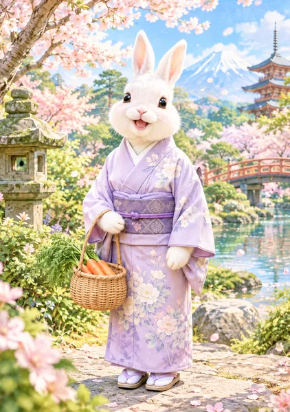 ニホンノウサギの買い物　Japanese Hare's Shopping Trip - 日本の風