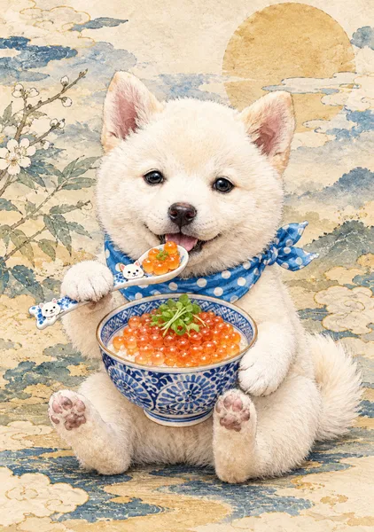 小柴とイクラ丼　Little Shiba and Salmon Roe Donburi - 日本の風