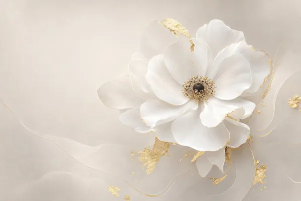 『幸福の風が吹く場所へ  純白のアネモネ』  ーGentle Breeze: Serene White Anemoneー - 陽古