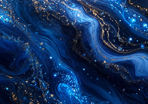 『碧光の深淵』 ーAbyssal Sapphire Modern Fluid Artー - 陽古
