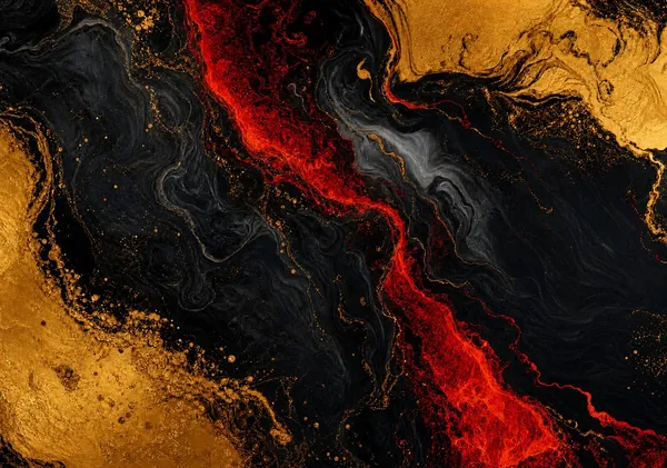 『灼熱の脈動』 ーDeep Crimson Magma Veins & Goldー - 陽古