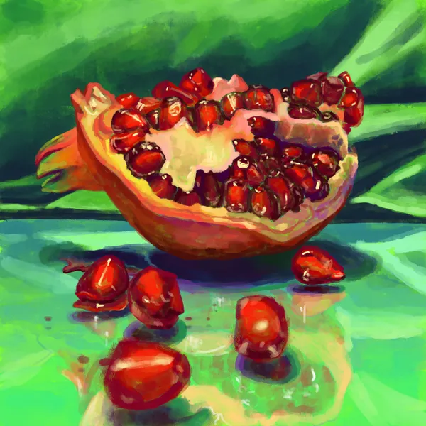 Pomegranate on green - Victoria Georgieva