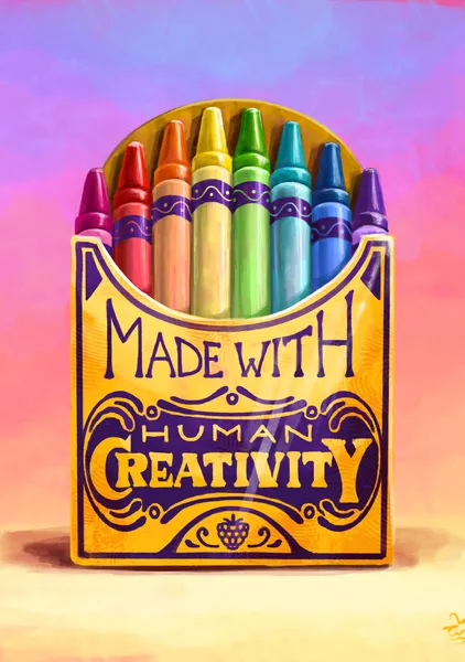 A Box of Crayons - Made with Human Creativity - Victoria Georgieva