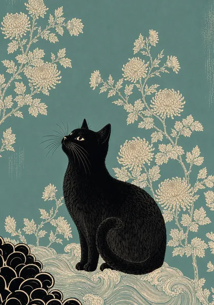 菊 ─ 猫と季節の花 I / Chrysanthemum ─ Cat and the Flowers of the Seasons I - 玄猫堂