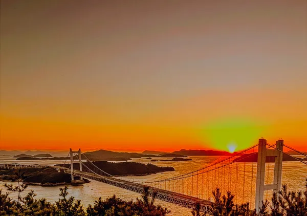 Seto Ohashi Bridge at Sunset — A Golden View of Japan’s Inland Sea - HT　PHOTO