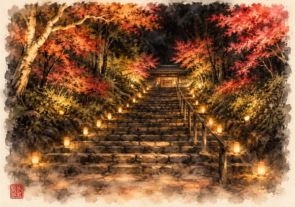 紅葉の参道 - さや