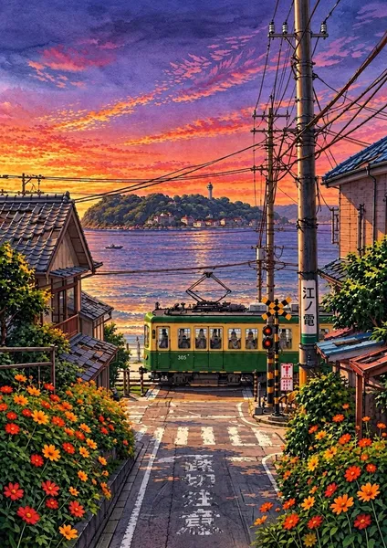 夕暮れの江ノ電 / Enoden at Sunset - misha