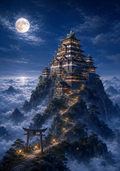 Moonlit Castle Above the Clouds｜月影の雲上城 - Cozy Mochi Studio