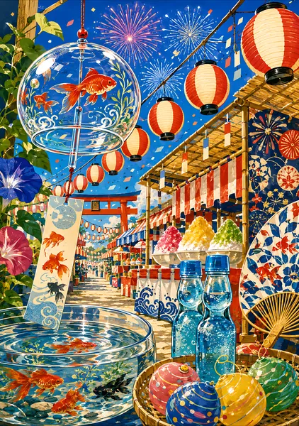 Goldfish Dancing at the Summer Festival｜金魚が舞う夏祭り - Cozy Mochi Studio